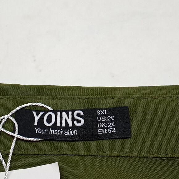 Yoins Women's Olive Green Hi Low Adjustable Sleeves Top Size  3 XL - Picture 9 of 11